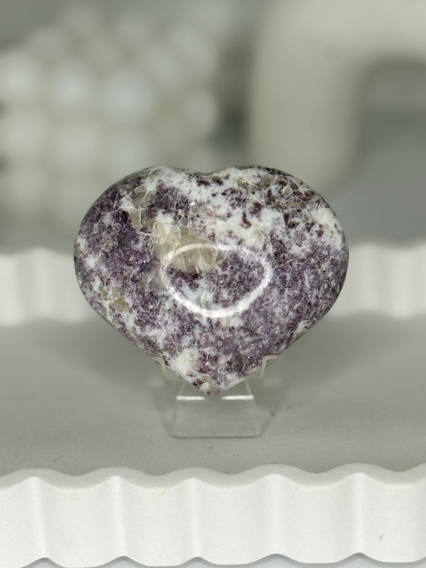 Pink Tourmaline Heart with Smokey Quartz Inclusions