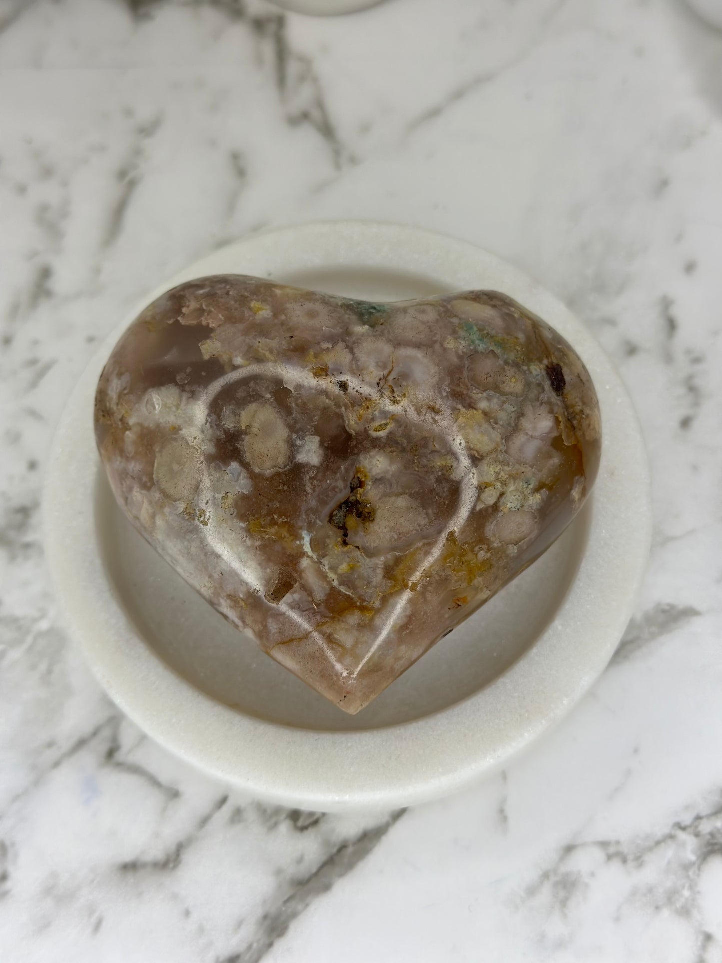 Flower Agate Heart #1