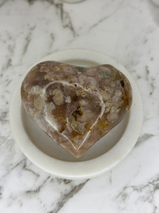 Flower Agate Heart #1