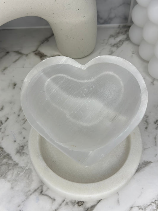 Selenite Heart Bowl