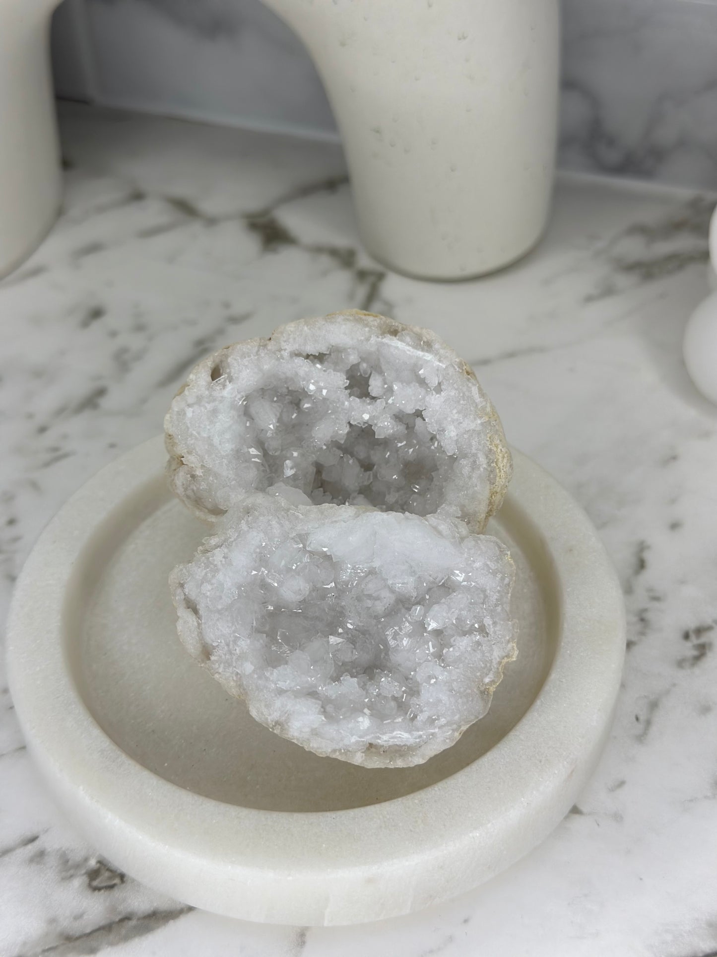 Quartz Geode Pair